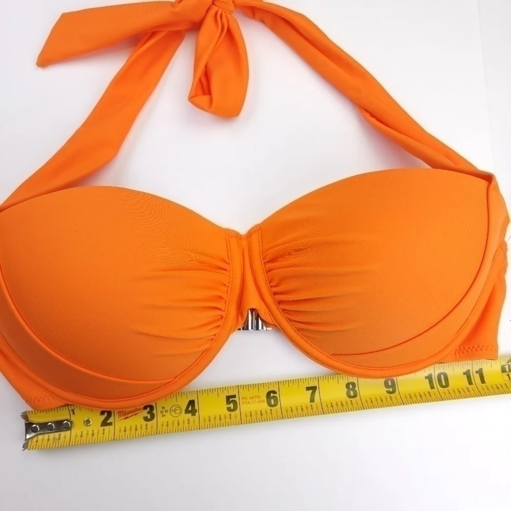New Orange Floral 2pc Swimsuit Sz XS / S - Picture 15 of 16